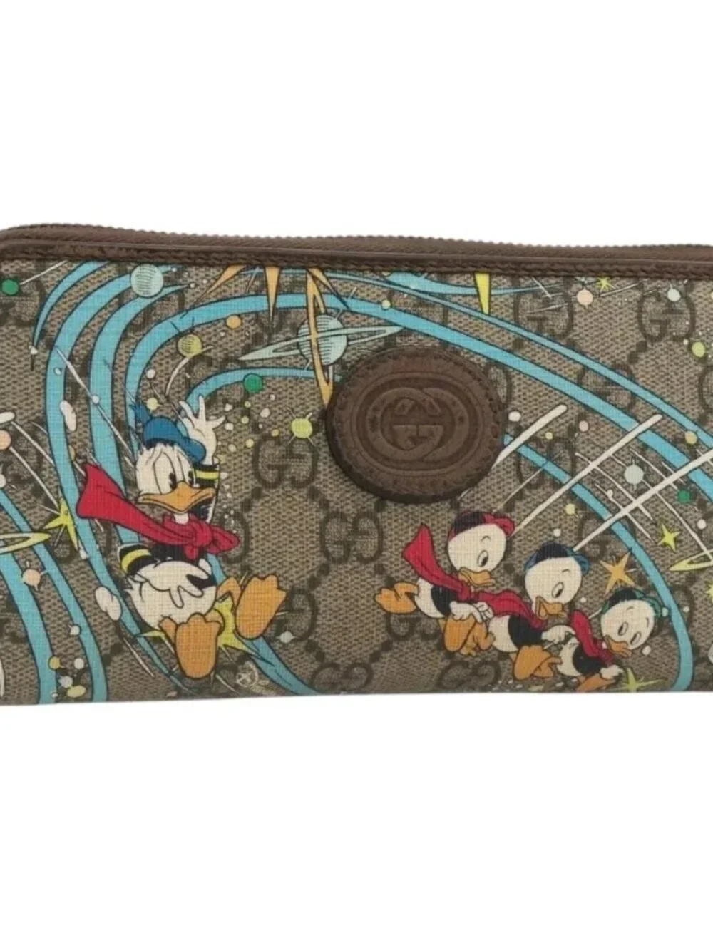 GUCCI GG Supreme Wallet PVC Beige 647940 Auth 186699A